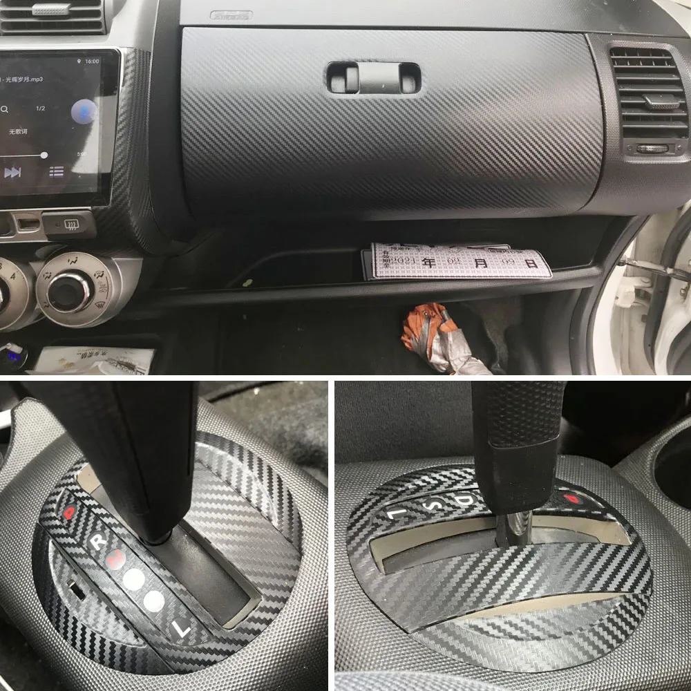 

Car-Styling 3D 5D Carbon Fiber Car Interior Center Console Color Change Molding Sticker Decals For Honda Jazz Fit 2003-2007