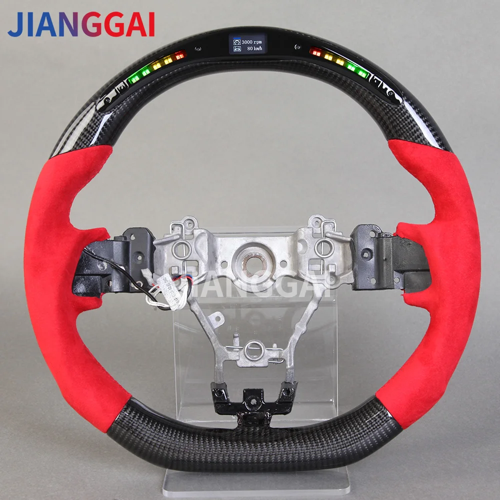 

LED Steering Wheel Carbon Fiber Fit For Subaru 2019-2022 Racing Steering Italy Alcantara Wheel