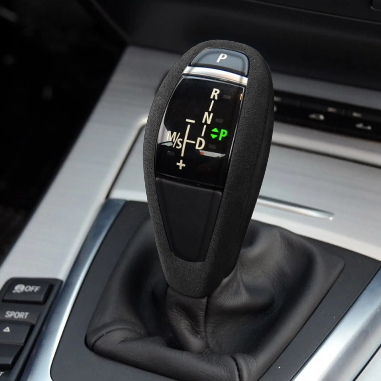Suede Black for BMW Z4 Series E89 2009-2016 Gear Shift Konb Button Cover Trim Decoration Decal Sticker Car Interior Accessories