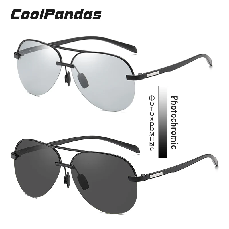 Ultra-Light Aviation Sunglasses Photochromic Polarized Glasses Men Day Night Vision Driving Goggles oculos de sol masculino
