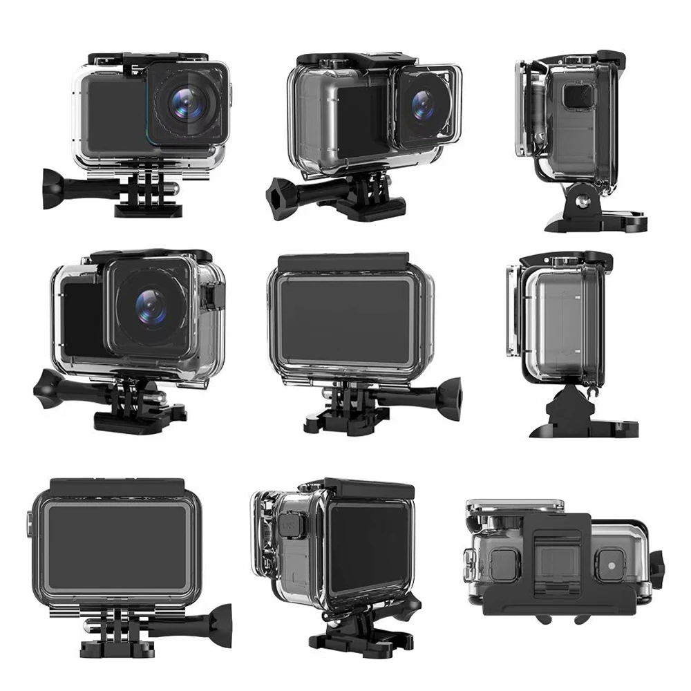 กันน้ำใต้น้ำสำหรับ GoPro Hero 5 6 7 สีดำดำน้ำกีฬา Action mount ชุดอุปกรณ์เสริม