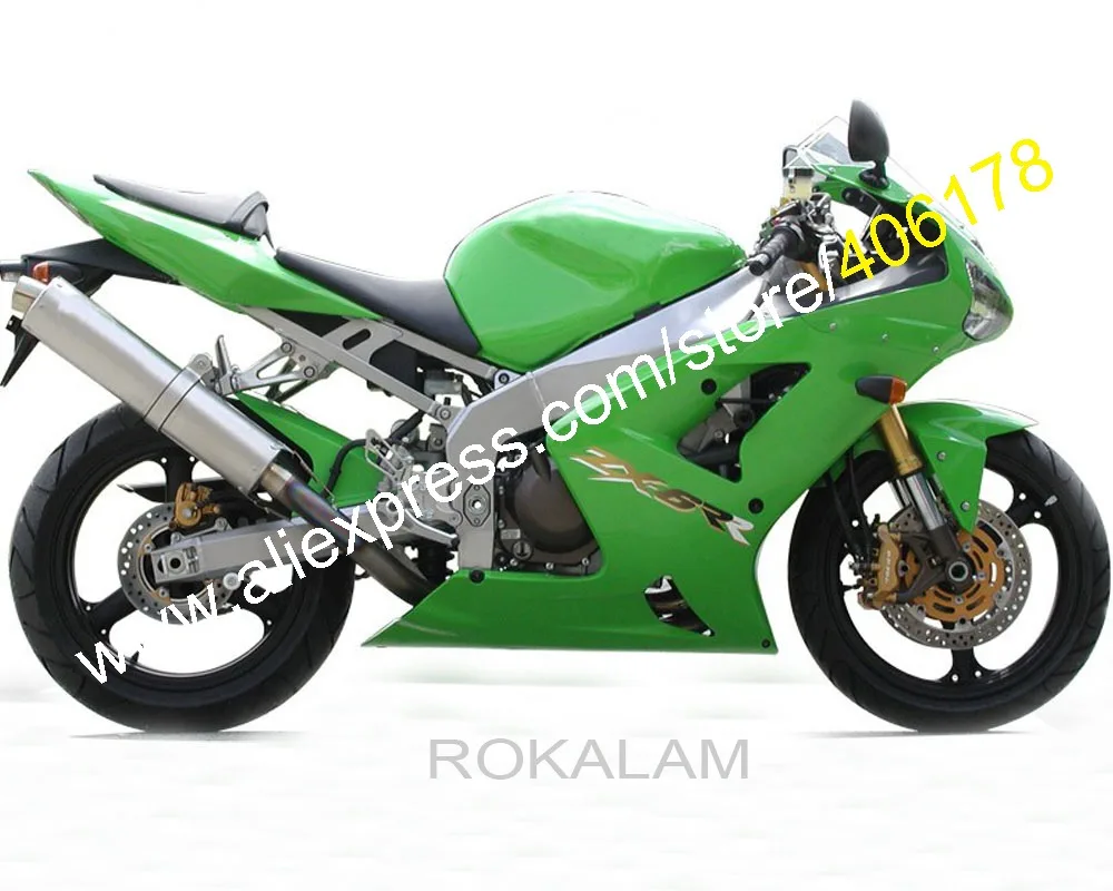 

Full All Green Color Fairing For Kawasaki Ninja ZX6R 03 04 ZX-6R ZX 6R 2003 2004 ABS Fairing Kit (Injection Molding)