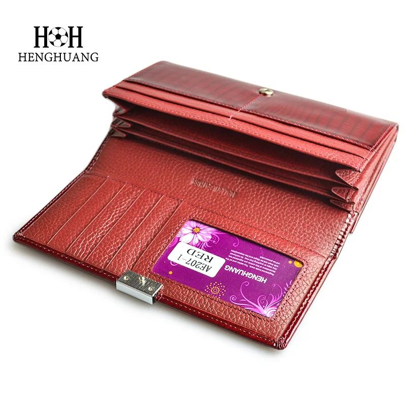 HH Womens Wallets Genuine Leather  Alligator Patent  Purses Female Design Clutch Long Multifunctional Coin Card Holder  Purses