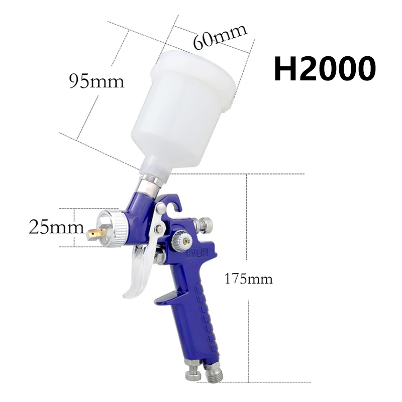 Spritzpistole Farbe HVLP Airbrush G2008/H2000 Farbe Spritzpistole Für Auto Reparatur Werkzeug Malerei Kit 600/125 ML Professionelle hand Werkzeug