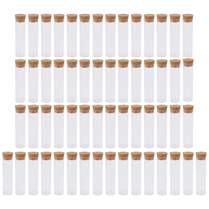 

50Pcs/Pack 25X95mm Flat Bottom Tea Plastic Test Tube Drosophila Vials Culture Tube with Cork Stoppers