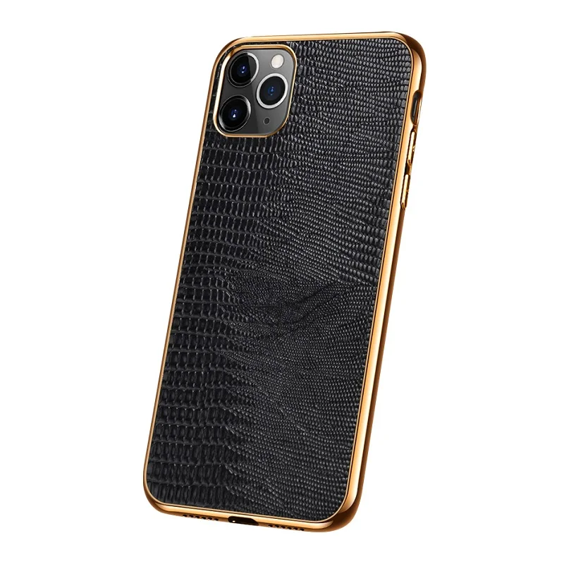 Luxury genuine leather full protective thin case for iPhone 12 11 Pro Max 11pro x xs xr 10 phone cover cases cute lizard pattern