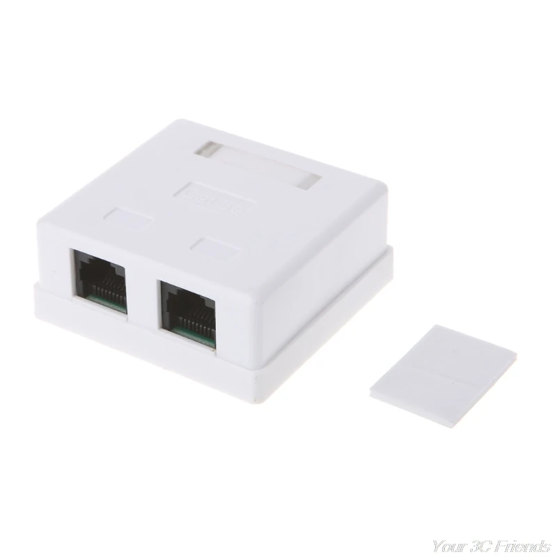 Caja de conexiones RJ45, conector de red CAT5e, Cable de extensión de escritorio de 2 puertos, J18 21, envío directo