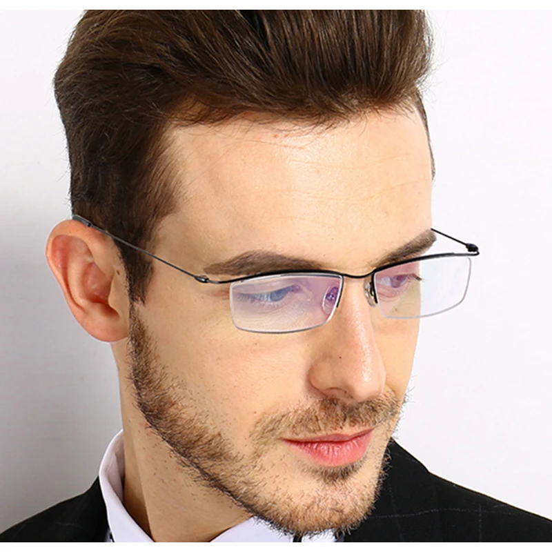 Browline Half Rim Titanium EJ1010Glasses Frame for Men Eyeglasses Fashion Cool Optical Eyewear Man Spectacles Prescription Frame