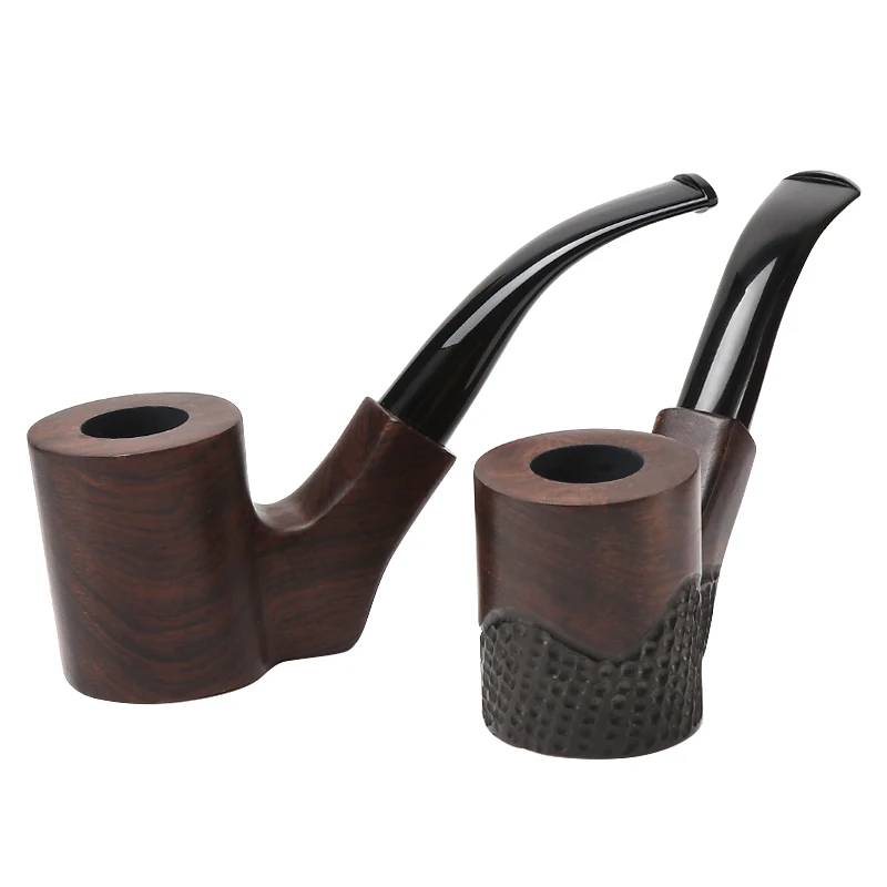 New Classic Smoking Pipe Creative Flat Bottom Tobacco Pipe Ebony Pipe 9mm filter Handmade Wooden Pipe Smoking Accessolries