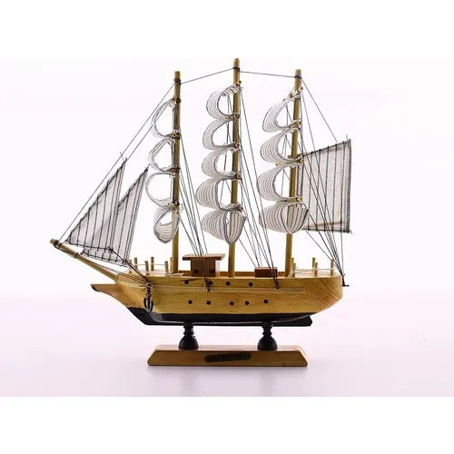 Deco Elite Wood Handmade Sailing Ship Scale Model Decorative Hobby 23 cm- A