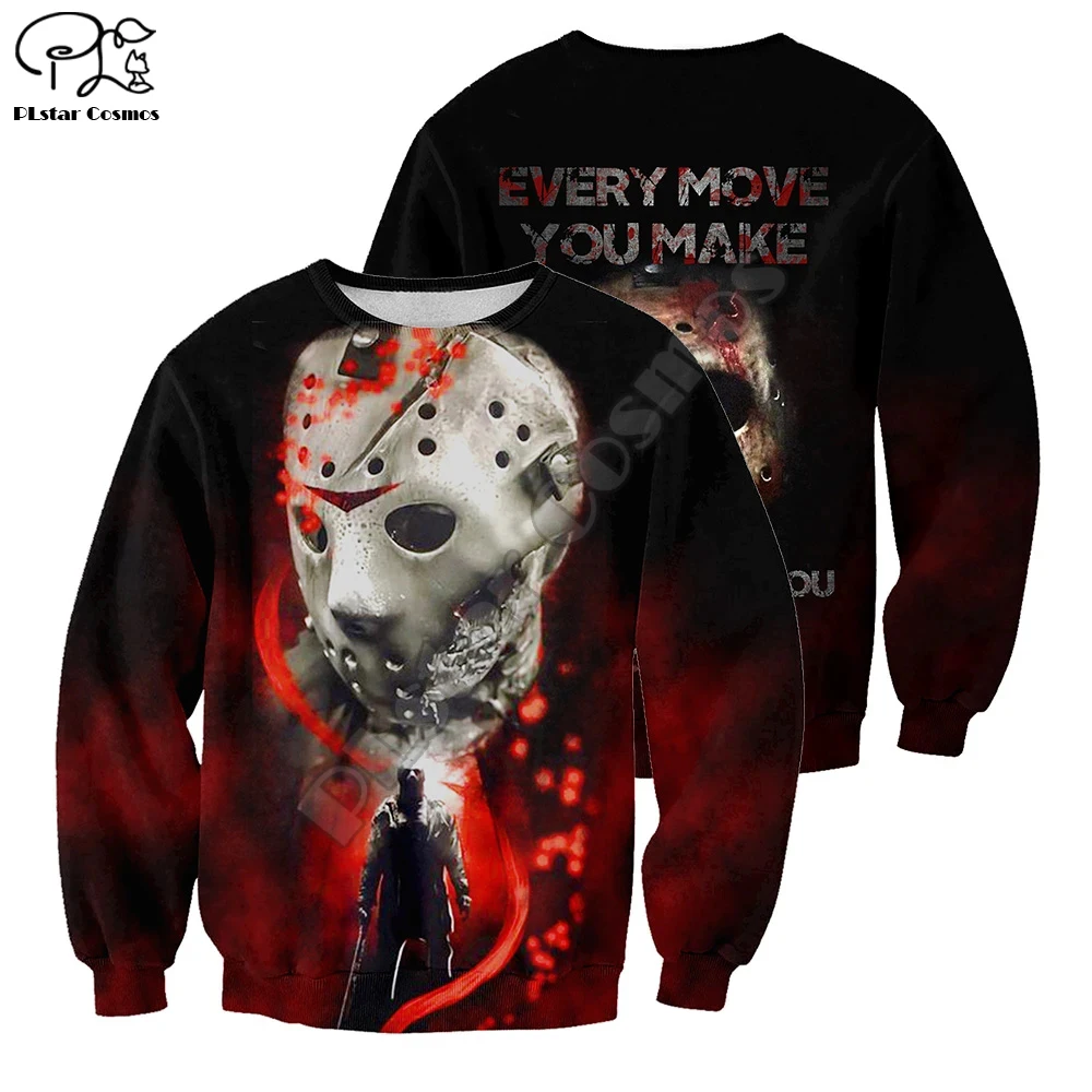 PLstar Cosmos Halloween Movie Michael Myers Horror Terror Men/Women 3Dprint Men\'s Hoodie Funny Pullover Harajuku Long Sleeve S-5