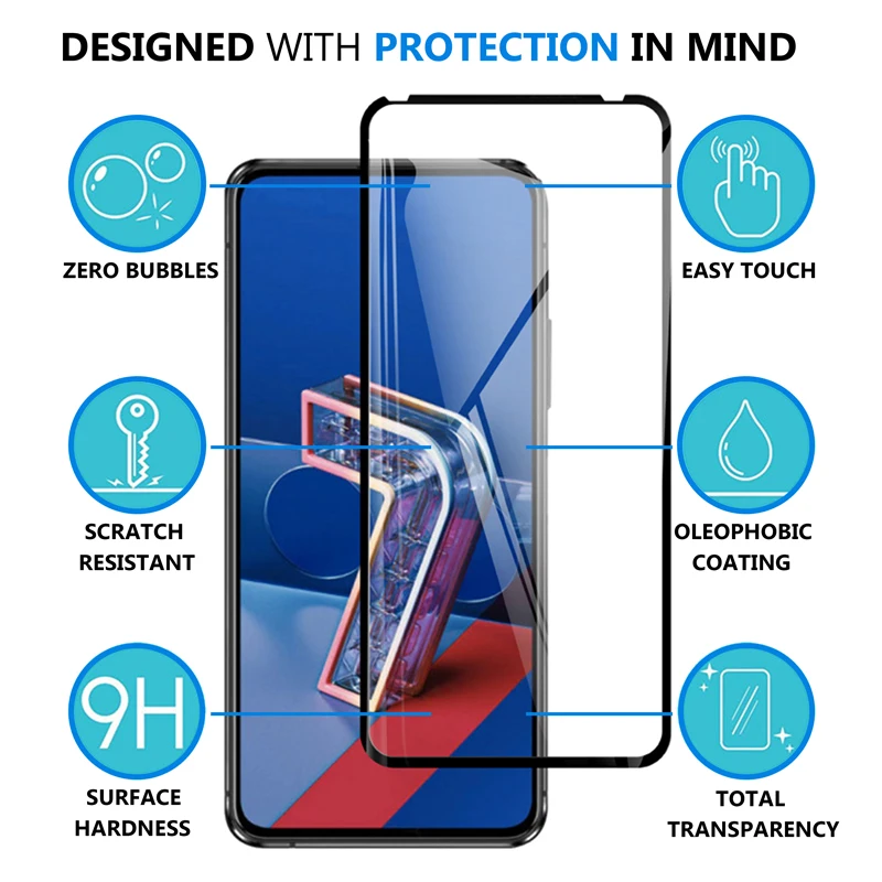 2 In 1 Back Camera Lens Film & Screen Protector Protective Tempered Glass For Asus Zenfone 7 Pro ZS671KS ZS670KS 6.67