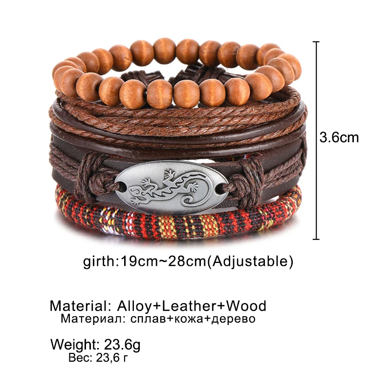 IFMIA Retro Fashion Wood Bead Multilayer Leather Bracelet Bangle Woman Vintage Charm Pendant Bracelets 2019 Pulseira Jewelry New