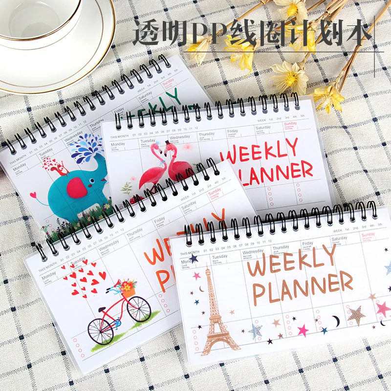 Kawaii Notebook Portable  Agenda Diary Journal Weekly Monthly Planner Student Organizer Schedule School Stationary Journal