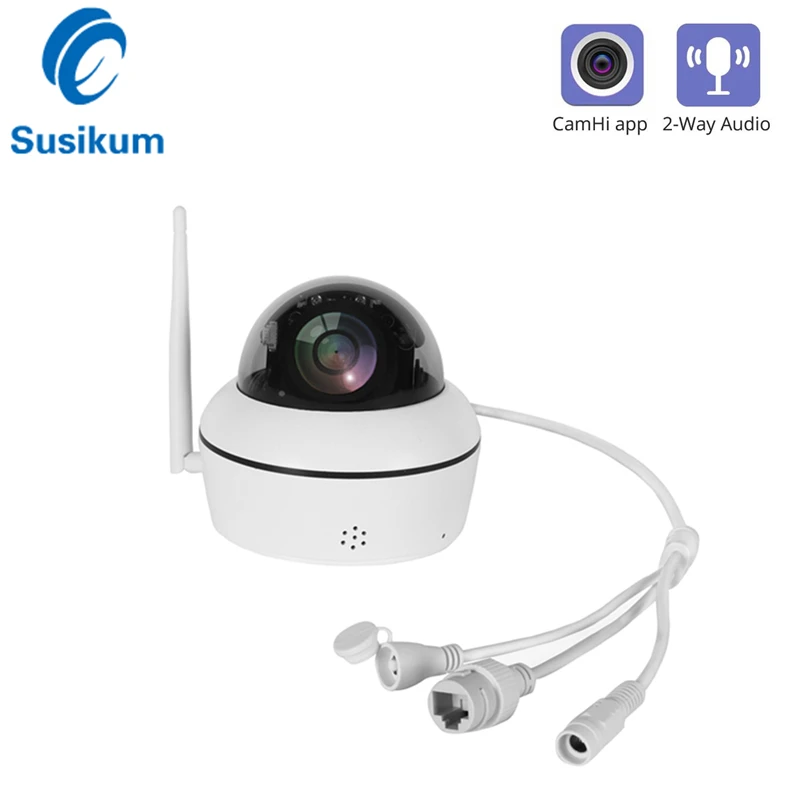 

5MP Outdoor Wireless Security IP Camera 5X Zooom HD Wifi PTZ Camera Auto Tracking Wireless Surveillance Camera CamHi APP