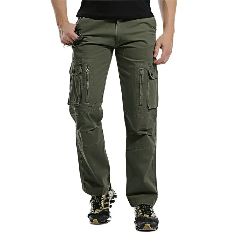 New Cargo Pants Men Camouflage Cotton Trousers Casual Pants Mens Cargo Joggers Multi Pocket Straight Trousers