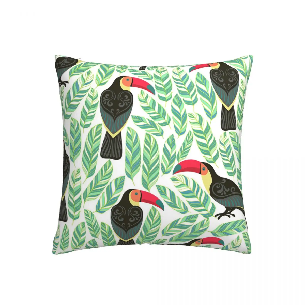 Seamless Pattern With Toucans And Tropical Leaves pillowcase printed cushion cover sofa waist pillow pillow cover