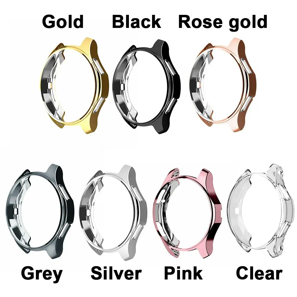 Capa de silicone galvanizada tpu para relógio, capa protetora, suporte para samsung gear s3 s4 galaxy watch 46mm 42mm