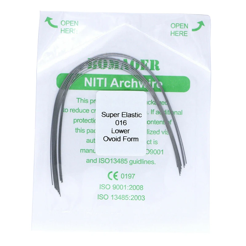 Dental Arch Wires 10 Pieces Orthodontic Super Elastic NITI Round Archwire Ovoid For Dentist Dentisty Bracket Brace