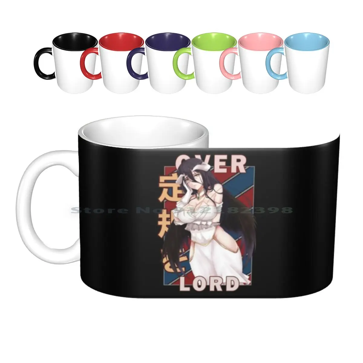 Albedo Succubus Over Lord Weeaboo Guild Anime Merch Retro Anime Design Ceramic Mugs Coffee Cups Milk Tea Mug Overlord Albedo