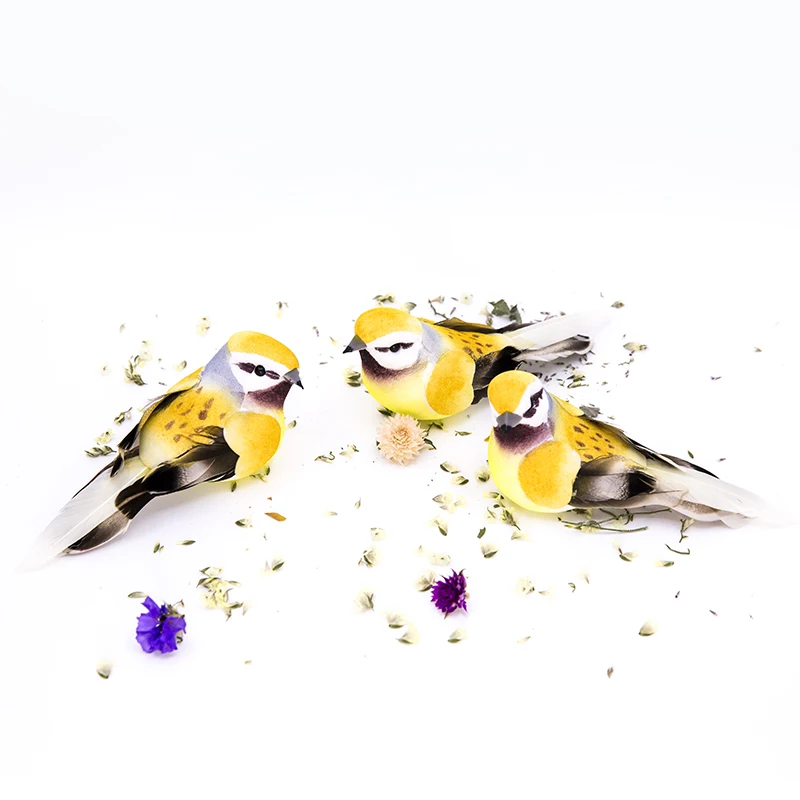3 pc Feather simulation bird housewares holiday terrace and balcony decorations Christmas crafts decorations