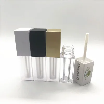 10-50pcs 5ml empty Square Lip Gloss Bottle lipgloss container clear square lip gloss tube lipgloss packaging gold/white/black