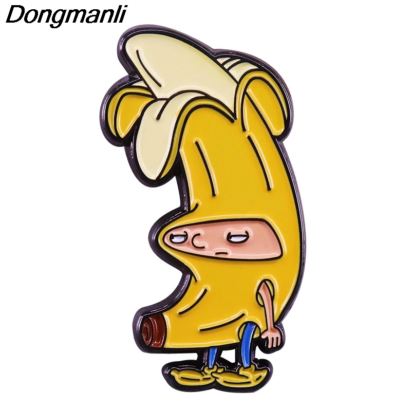 P5164 Dongmanli Funny Banana Hard Enamel Pins Badge Backpack Collar Lapel Women Men Animal Jewelry