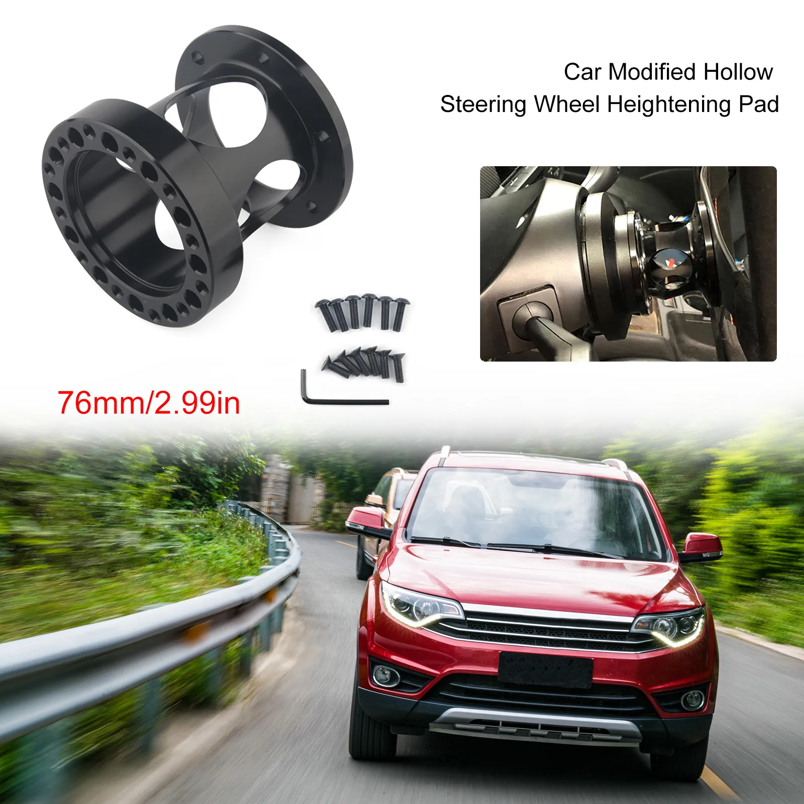 Steering Wheel Spacer 2/3/4 Inch, Universal Car Aluminium Extension Spacer, Steering Wheel Hub Extension, Steering Intensely