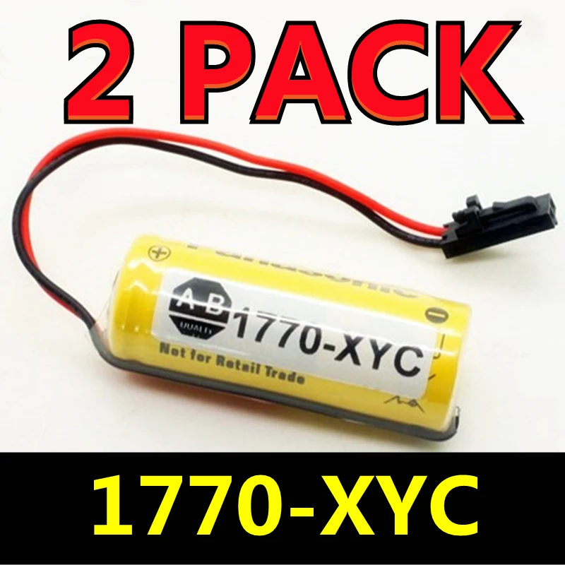 

Original 2 PACK 1770-XYC 3V 1800mAh CNC PLC Lithium Industrial CPU Battery With Plug (NEW DATE)