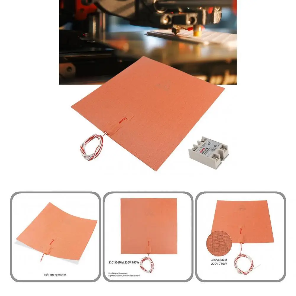 

Printer Heating Plate High-quality Adhesive 3D Printer Heated Pad Solid-state Relay Safe Compact Printer Heater Pad