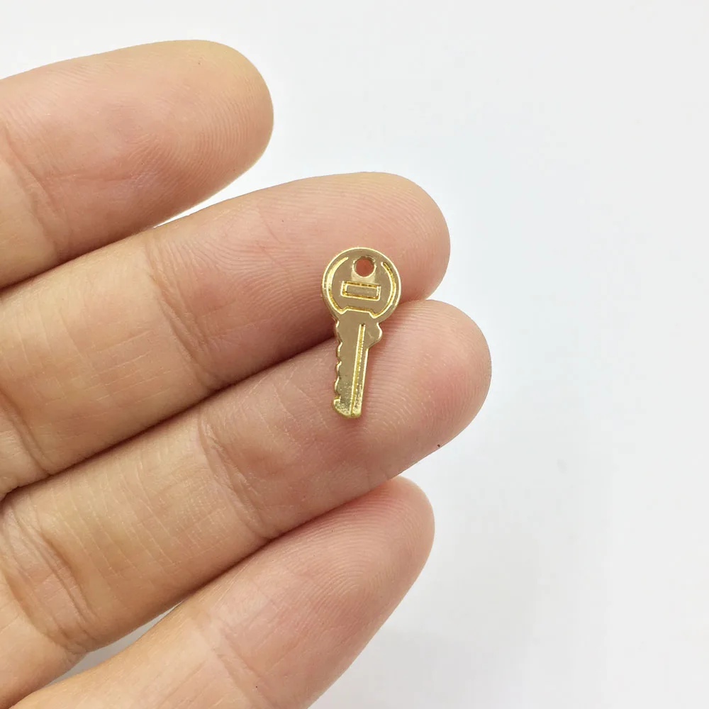 Eruifa 20pcs 6*13mm Mini Key Zinc alloy Charms Pendent Jewelry DIY Handmade