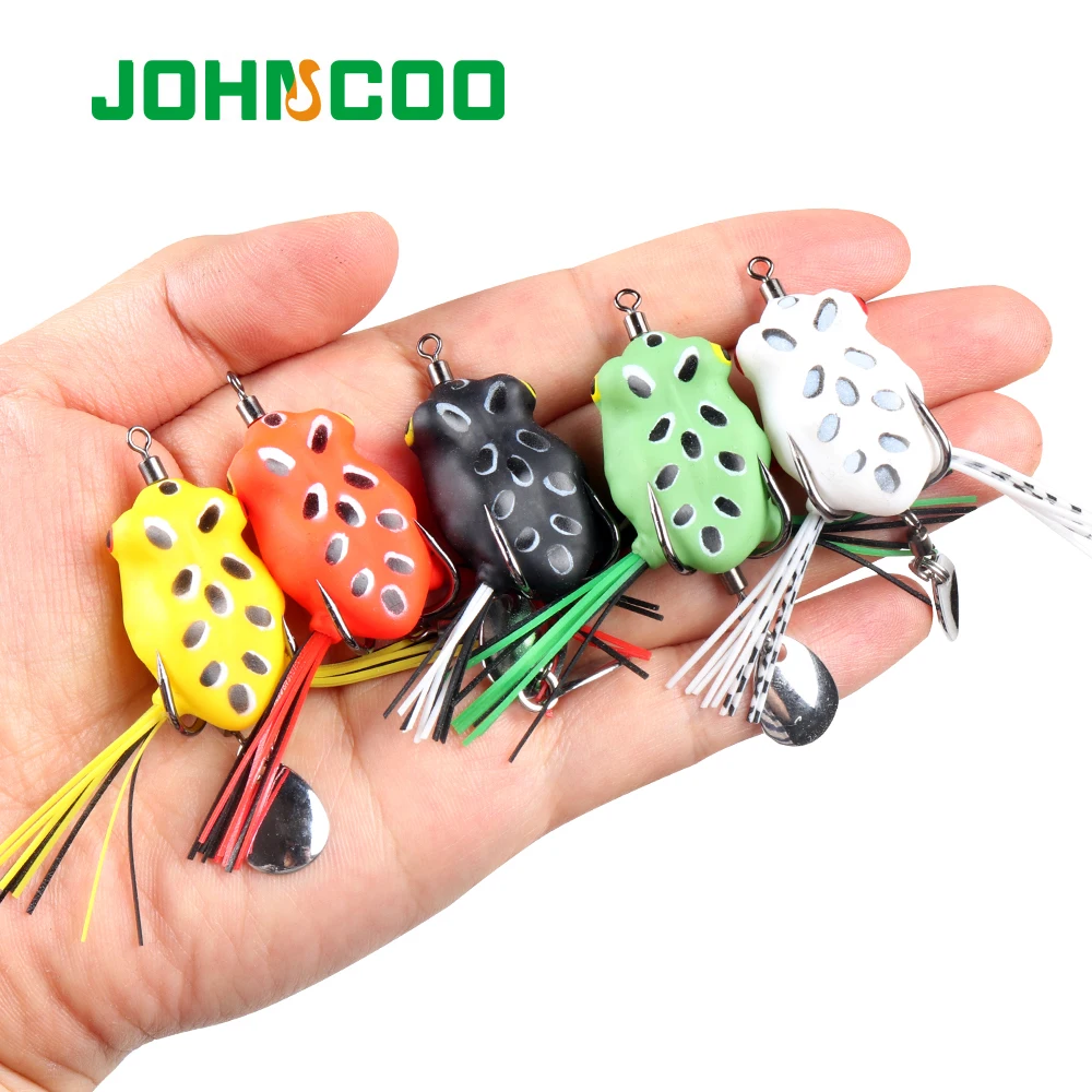 JOHNCOO-Mini Soft Frog Fishing Lure, Sapo de simulação Topwater, iscas Weedless Bass, 30mm, 5g, 1Pc