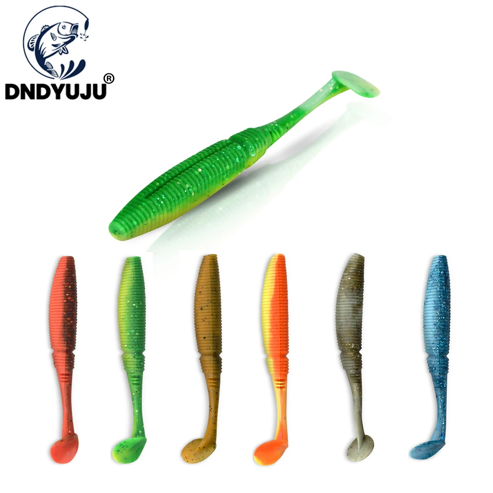 DNDYUJU 5pcs/lot (85mm/4g)(75mm/3g) Soft Lures Soft Wobblers Fishing Lure Silicone Double Swimbaits isca Artificial Carp Fishing