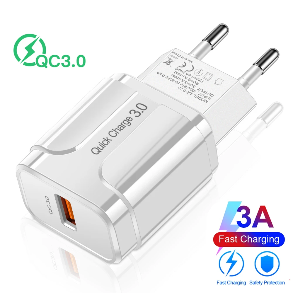 EU US USB Phone Charger Quick Charge 3.0 Fast Charging For Power Bank For Samsung S9 Huawei Phone tablet 5V 3A Universal Charger