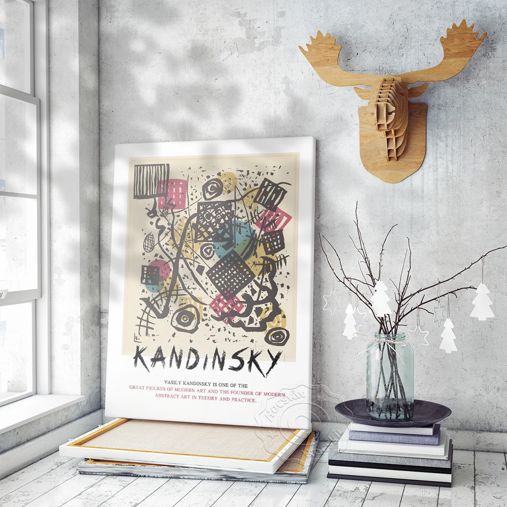 Impresiones artísticas de los pequeños mundos de Wassily Kandinsky, póster de pintura en lienzo de geometría abstracta de Wassily, decoración del hogar de arte abstracto de Kandinsky