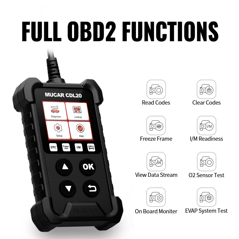 CDL20 MUCAR Car Full OBD2/EOBD Diagnostic Tools Automotive engine system Professional Code Reader OBD 2 Scanner French PK KW310