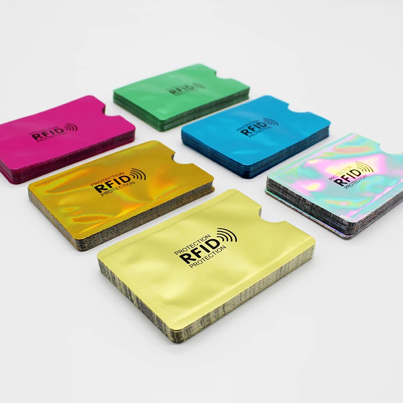 10PCS Brand New High Quality Anti Rfid Shielding Card Reader Lock Bank Card Sleeve Protection ID NFC Aluminum Credit Card Sleeve