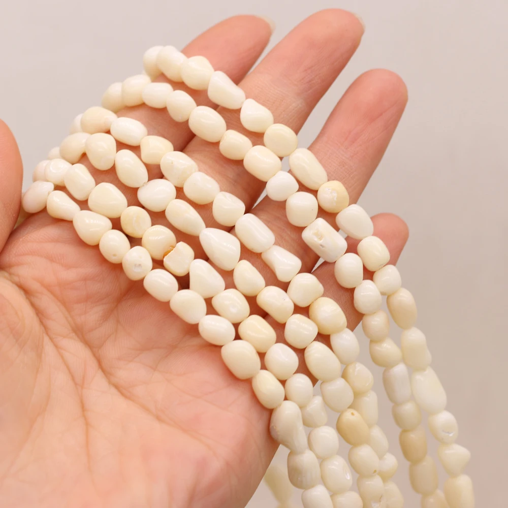 Natural Coral Beads Irregular Shaped Milky Coral Loose Exquisite Beaded For Jewelry Making DIY Bracelet Necklace Accessories