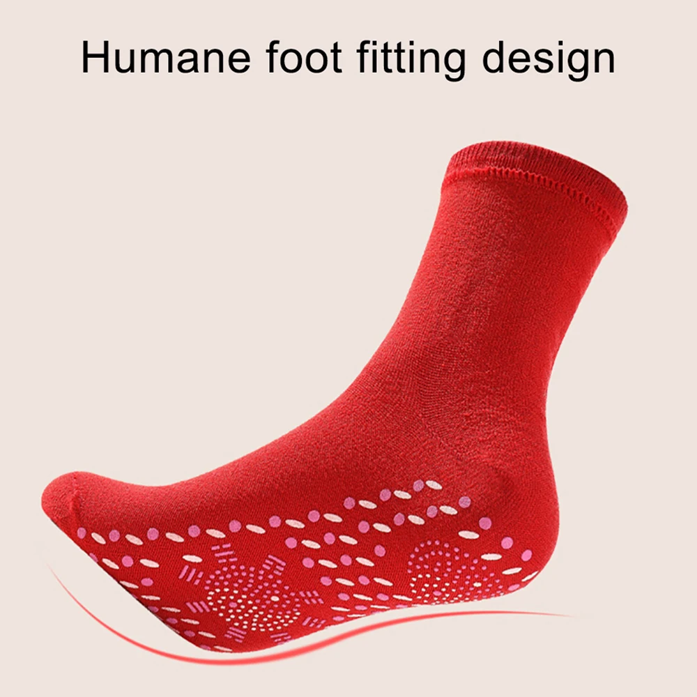 Self-heating Socks Men Women Foot Thermal Massage Magnetic Therapy Health Heated Sock Non-slip Dots Relieve Tired Winter Warm