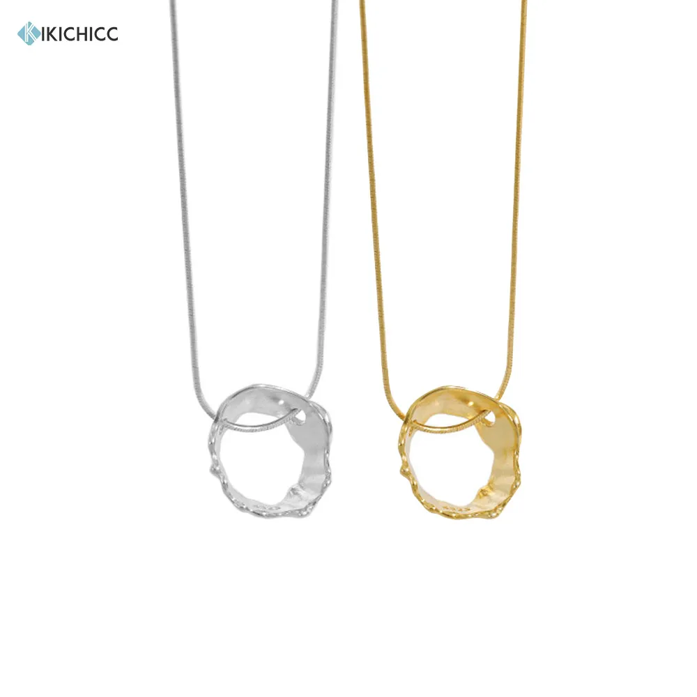 

KIKICHICC, серебро 925 пробы, золото 17 мм, Круглый Кулон, длинная цепочка, ожерелье, змея, цепочка, Женские Ювелирные изделия, 2021, рок, панк, свадьба