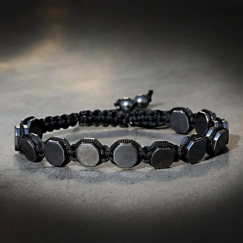 7 Style Charm Black Hematite Stone Beads Bracelet Men Jewelry Health Care Magnetic Woven Bracelet For Women Gift