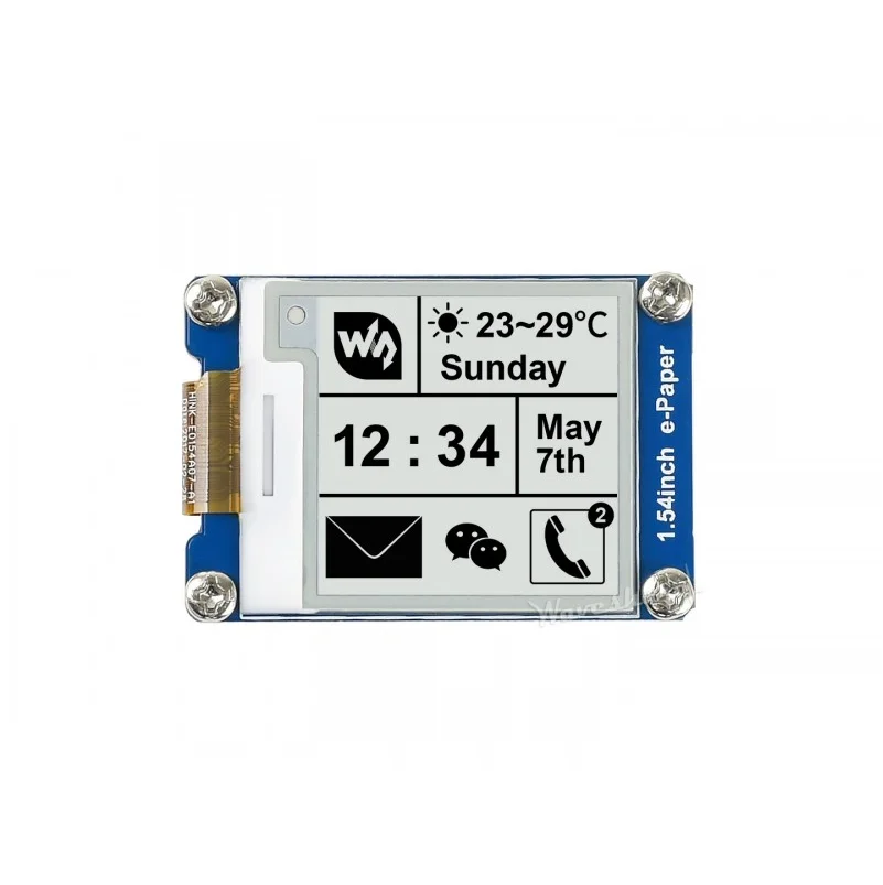 1.54inch e-Paper Module 200x200 E-Ink Display Screen 2-color black & white SPI Wide Viewing Angle Supports Partial Refresh