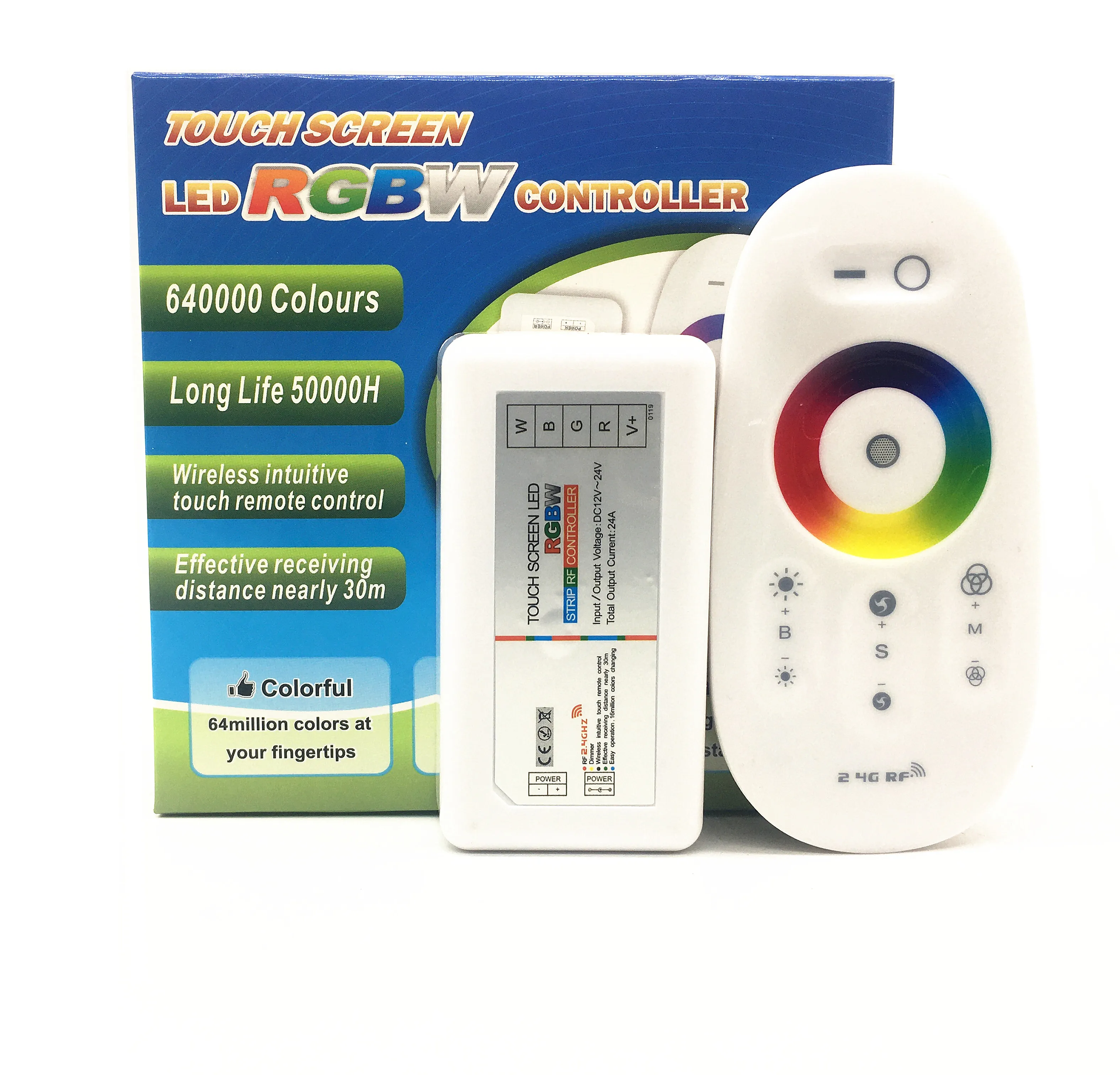 DC12-24V 6A LED RGBW RGB Controller Touch Screen 2.4G RF Wireless Remote Controller LED Dimmer For 5050 RGB RGBW RGBWW LED Strip