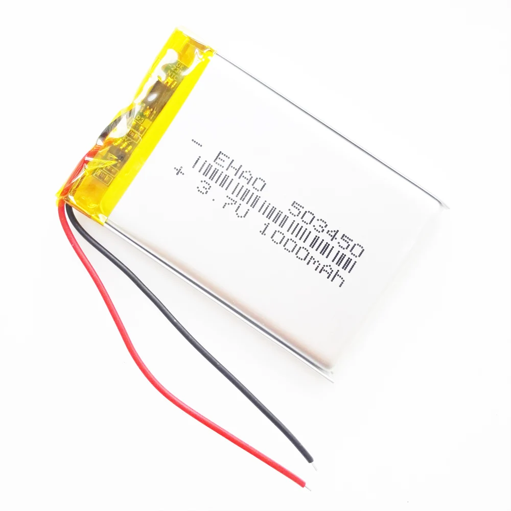 Akumulator litowo-polimerowy LiPo 3,7 V 1000 mAh 503450   Dla Mp3 DVD PAD Kamera Rejestrator Głośnik PSP MP4 MP5 5*34*50