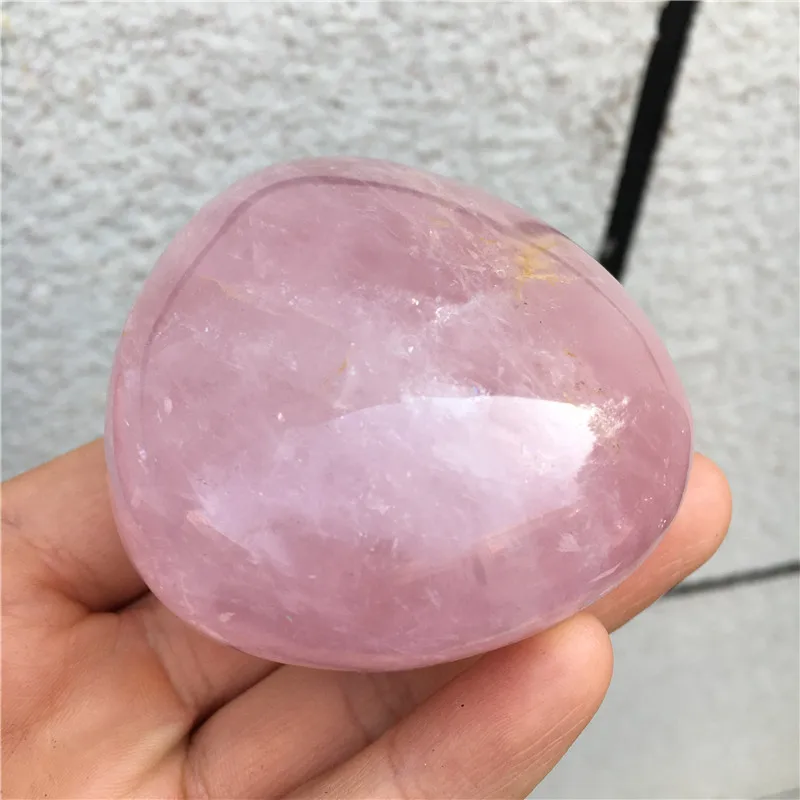 Natural Rose Quartz Crystal Palm Tumbled Stone Healing Specimen Massage Pink Natural Quartz Crystals