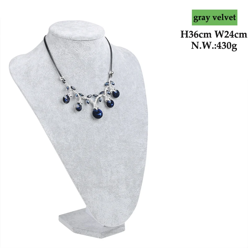 Classic 6 Sizes Gray Velvet Jewelry Display Model Bust Show Exhibitor For Woman Necklaces Pendants Mannequin Jewelry Organizer