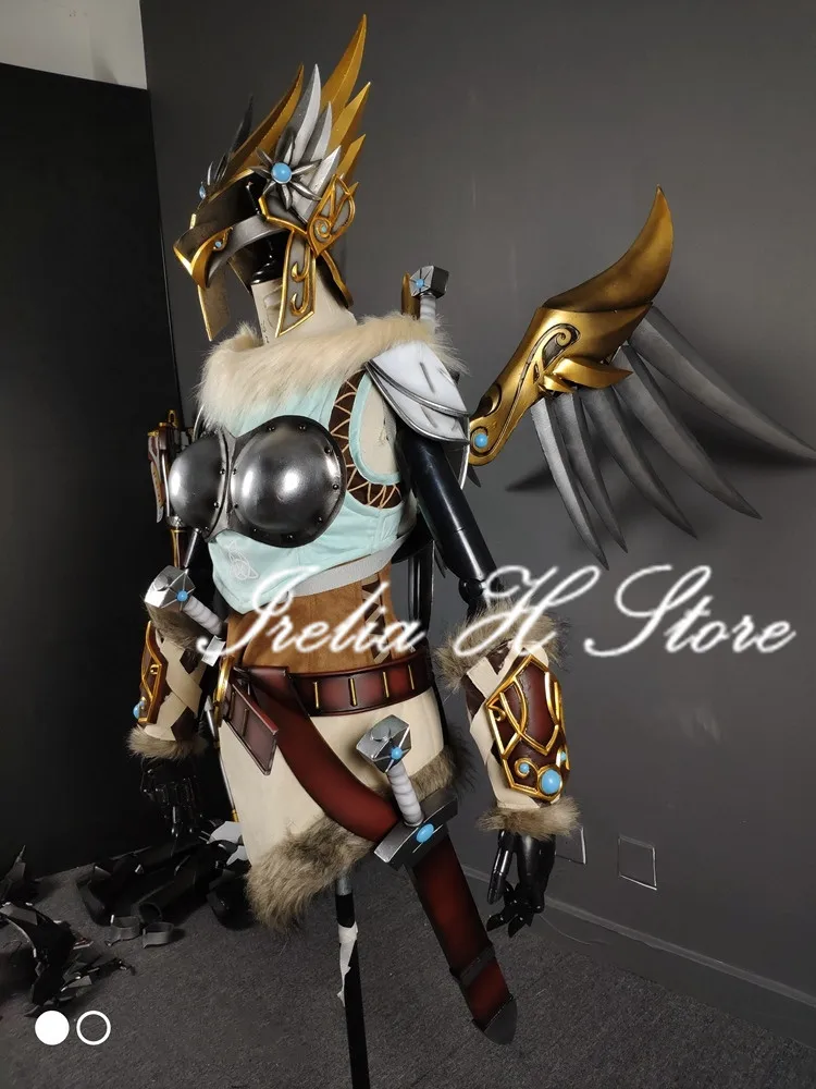 

Irelia H Store Custom made/size Mercy OW Cosplay Valkyrie Angela Ziegler Cosplay Costume Full set with wings wand shoes