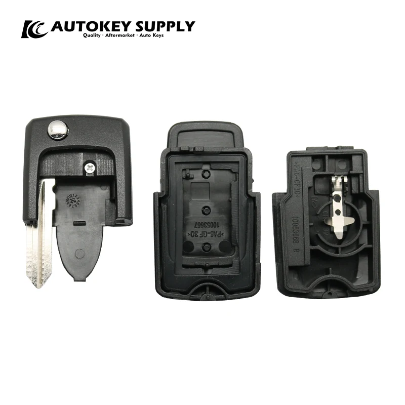 Autokeysupply AKFDF112 3 Buttons Remote Flip Key (Panic Buton)  For Ford