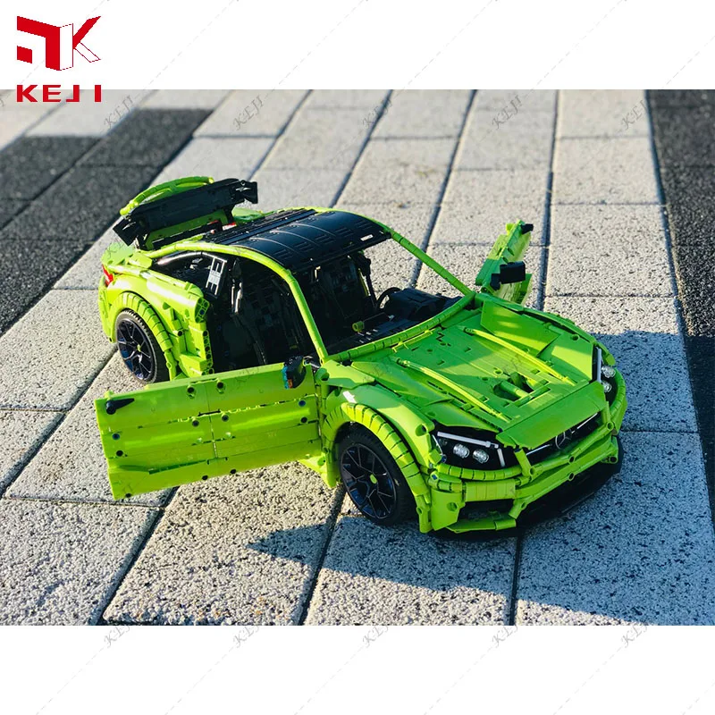 KEJI 2021 New MOC-60193 C63 AMG Super Sports Racing Car Model Building Blocks Bricks Kit DIY Toys Christmas Gift