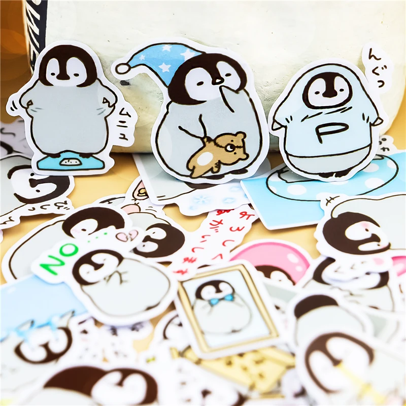 45pcs Creative cute animal self-made penguin scrapbooking stickers /decorative sticker /DIY craft photo albums waterproof